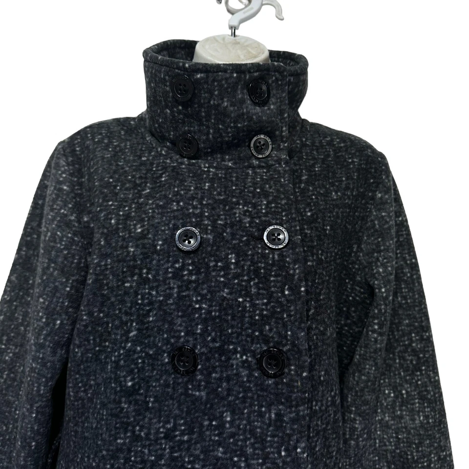 Chaqueta Chaquetón Ike Behar Gris Polar M Doble Pecho Botón Invierno Cálida Foto 3 de 4