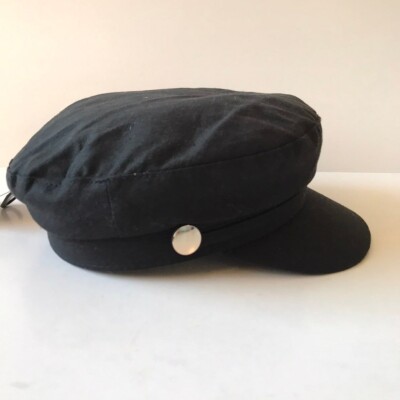 Zara Black Cap Hat with gold hardware size small