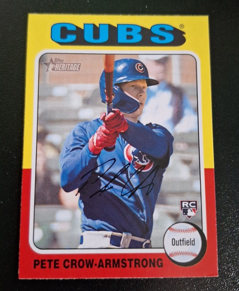 "HOT" 2024 TOPPS HERITAGE ROOKIE CARD #177 PETE CROW-ARMSTRONG RC CHICAGO CUBS