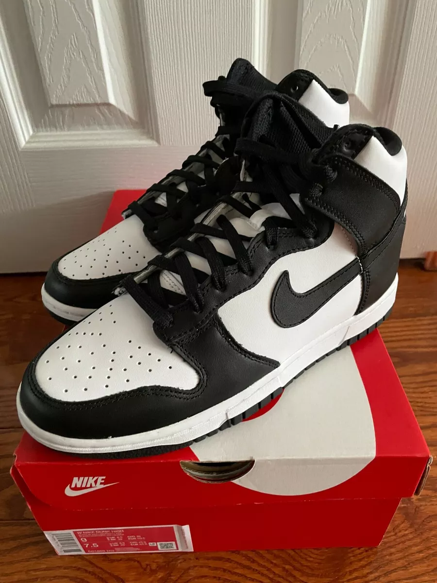 Black and white top nike dunks high mens