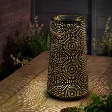 Solar Powered XL Muscat Lantern Garden Tabletop or Hanging Silhouette Light