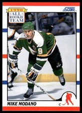 1990 SCORE NHL HOCKEY 😎 Mike Modano, Minn. North Stars #327 😎ALL-ROOKIE TEAM
