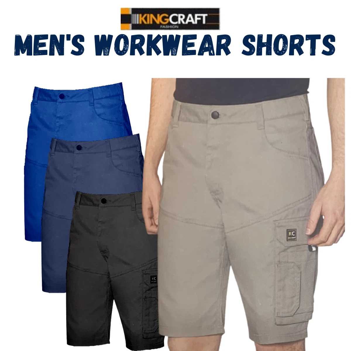 Mens Workwear Shorts heavy duty King Craft Cargo Combat Shorts Multi Pockets