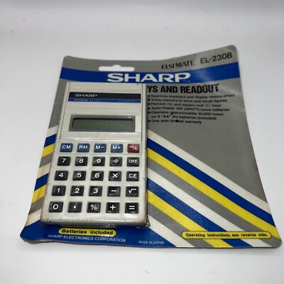 New Old Stock Sharp Calculator El-230B Extra Large Keys Vintage