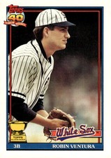 1991 Topps #461b Robin Ventura Dark Topps Logo Variation - Chicago White Sox