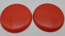 2 Vintage Mcdonalds Pizza mini flying discs frisbee