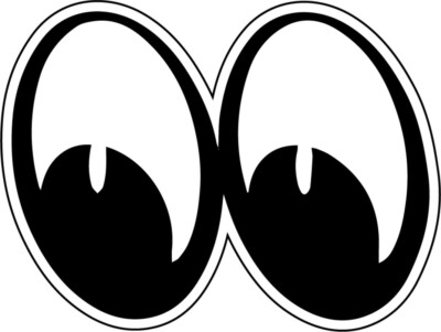 Moon Eyes Left Motorcycle Helmet Sticker 1256Y