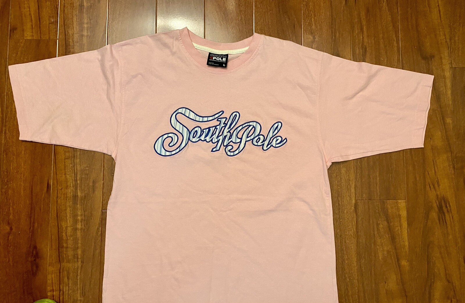 FILA NUOVO SENZA ETICHETTE! T shirt uomo Polo Sud stile logo girocollo rosa taglia L