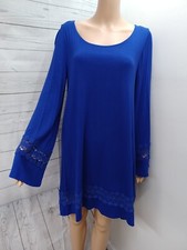 ALTAR'D STATE Lace Long Sleeve Dress Blue Lace Sz M