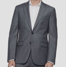  450 Calvin Klein Men's Gray Slim X Fit Wool Stretch Blazer Coat Suit Jacket 40R
