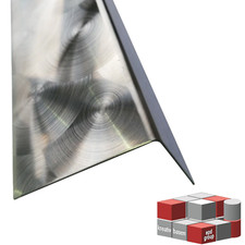 L-Profil Edelstahl D50 marmoriert  L-Leiste V2A Abdeckschiene Niro bis 2m Winkel