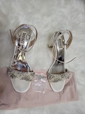 Badgley Mischka Women's Clara Heeled Sandal White Satin 8 MP5242