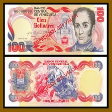 Venezuela 100 Bolivares, 1980 P-59s Specimen Unc