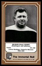 Wilbur Henry 1975 Fleer Immortal Roll Football Card #28 (EX)