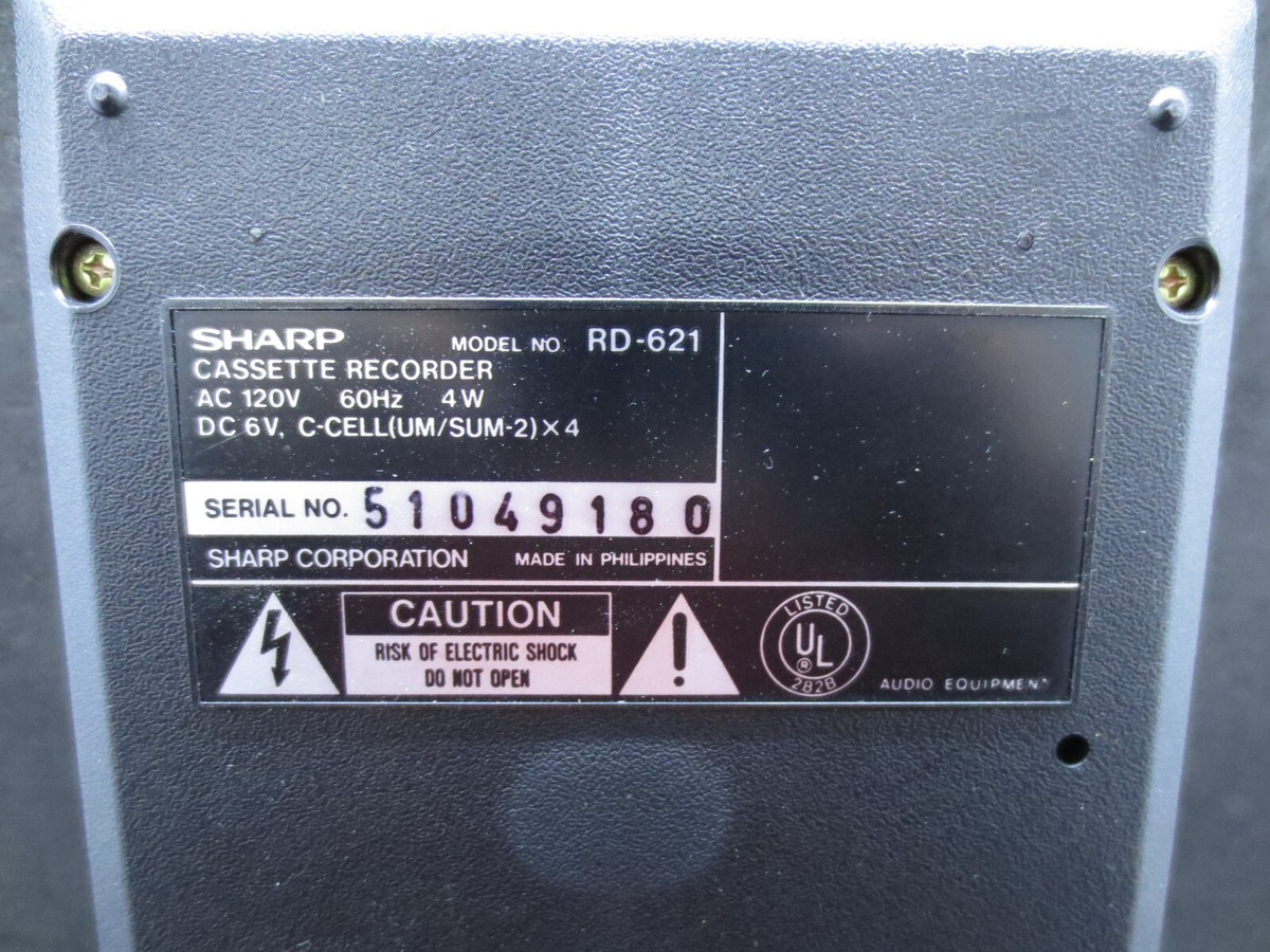 Sharp RD-621 Cassette Recorder - Tested Works | eBay