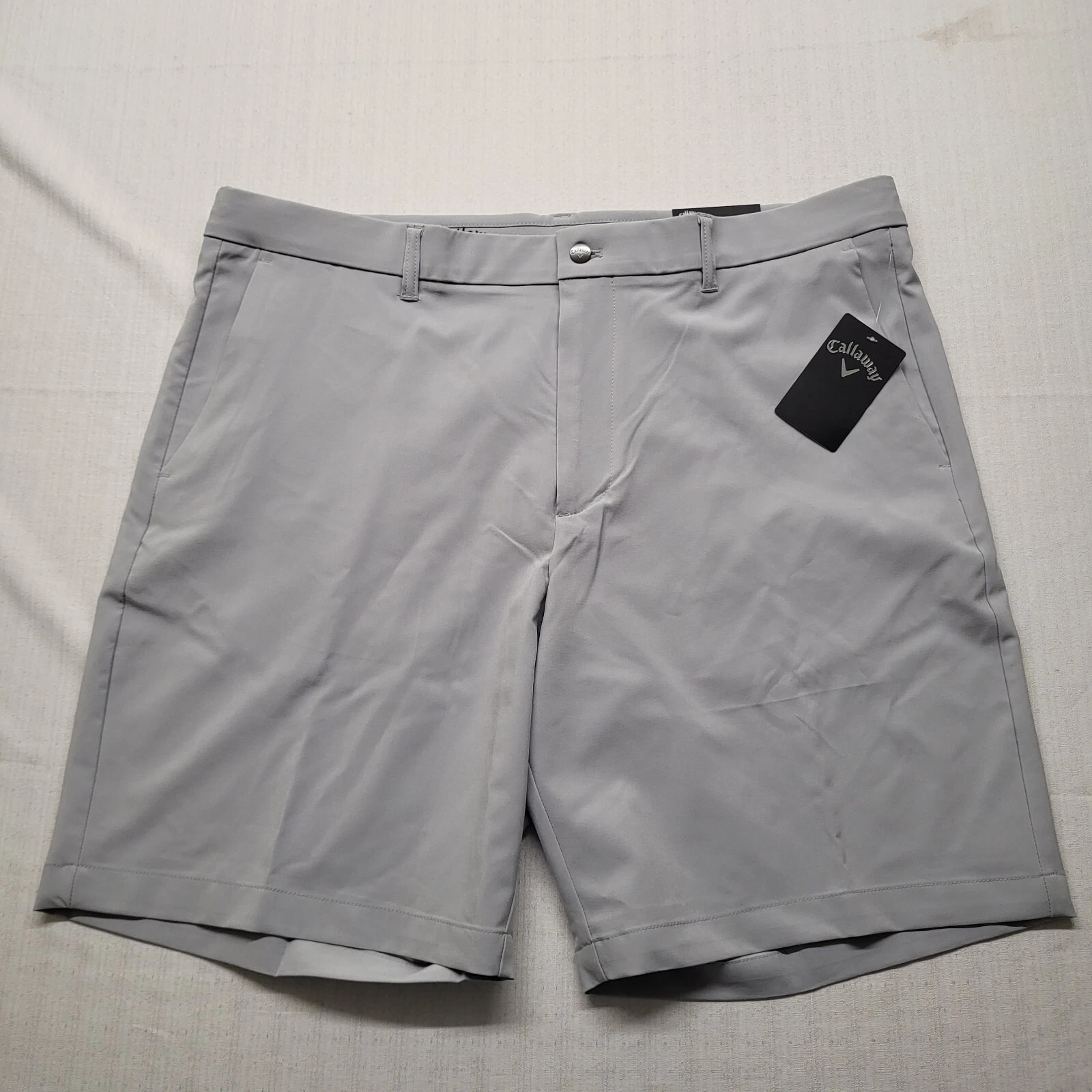 Callaway Golf Shorts Mens 38 Gray Performance Elastic Waist Preppy School New