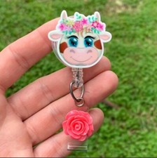 Cute Cow Nurse Badge Holder/Reel ID Card Holder Medical Nurse RN