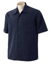 Navy and/or Baby Blue 4XL Harriton CUBAVERA STYLE Barbados Textured Button Down