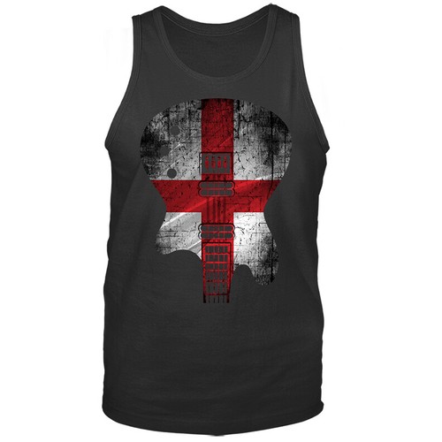 Guitar Body Flag England Music Band Graphic Tank Top