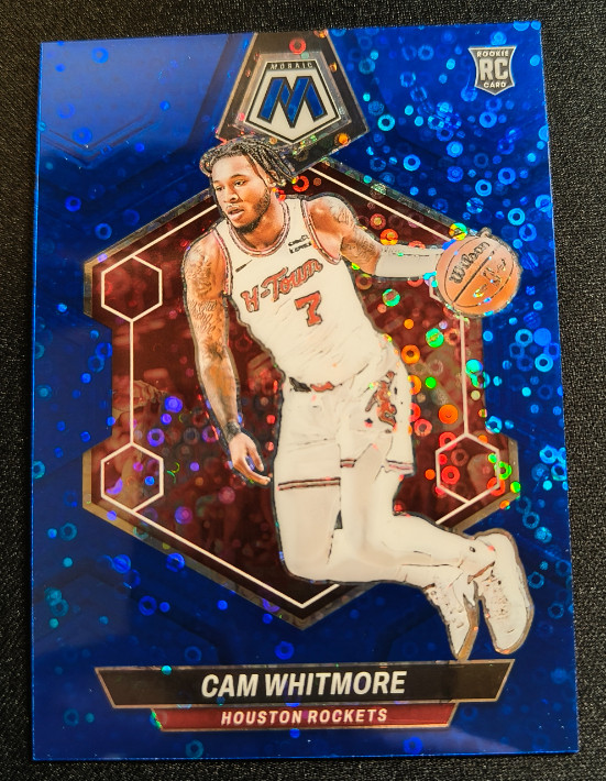 Cam Whitmore 2023-24 Panini Mosaic 77/85 Blue Disco RC Rockets #217