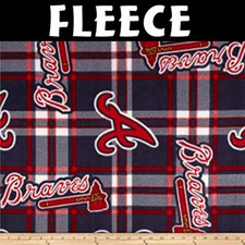 MLB Atlanta Braves Plaid 6620-B Fleece Fabric by the Yard