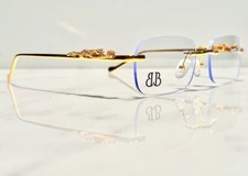Gold Out Men Rimless Glasses Big C VVS Moissanite Diamond Sunglasses Glasses