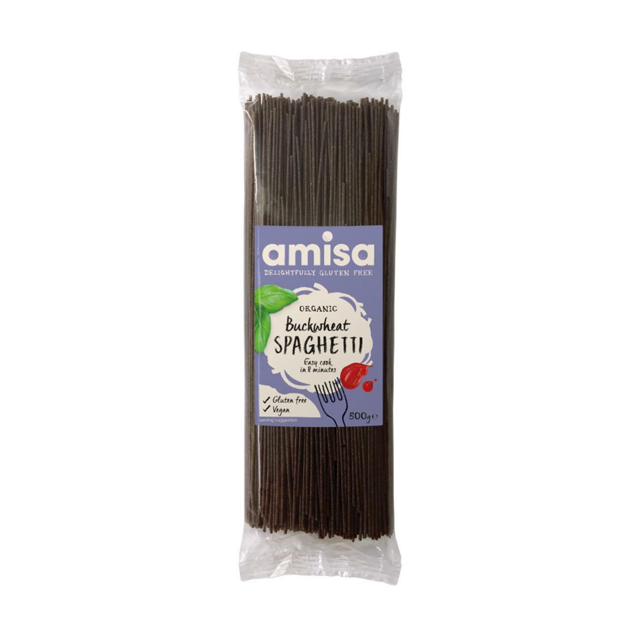 Espaguetis de trigo sarraceno orgánico sin gluten 500 g Amisa