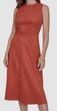 Halston Women's Brown Star-Seamed Stretch Sleeveless Midi Dress Size 2
