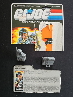 GI Joe 1986 MAINFRAME Computer Specialist File Card & Accessories Only NO FIGURE