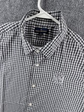 Brooks Brothers Boys Cotton Nylon Spandex Check Large Black Business Shirt Kids