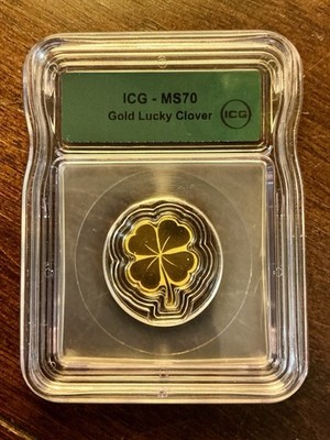 ☘️.999 Fine Gold Lucky Clover, 1/500 OZ , ICG MS70 | eBay
