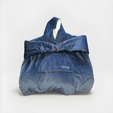 THE COMFY Original Hoodie Oversized Microfiber  Sherpa Wearable Blanket blue