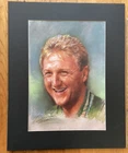 LARRY BIRD AUTOGRAPHED SIDEWALK SMILING PORTRAIT 11x15 With MATTING + EVENT PICS