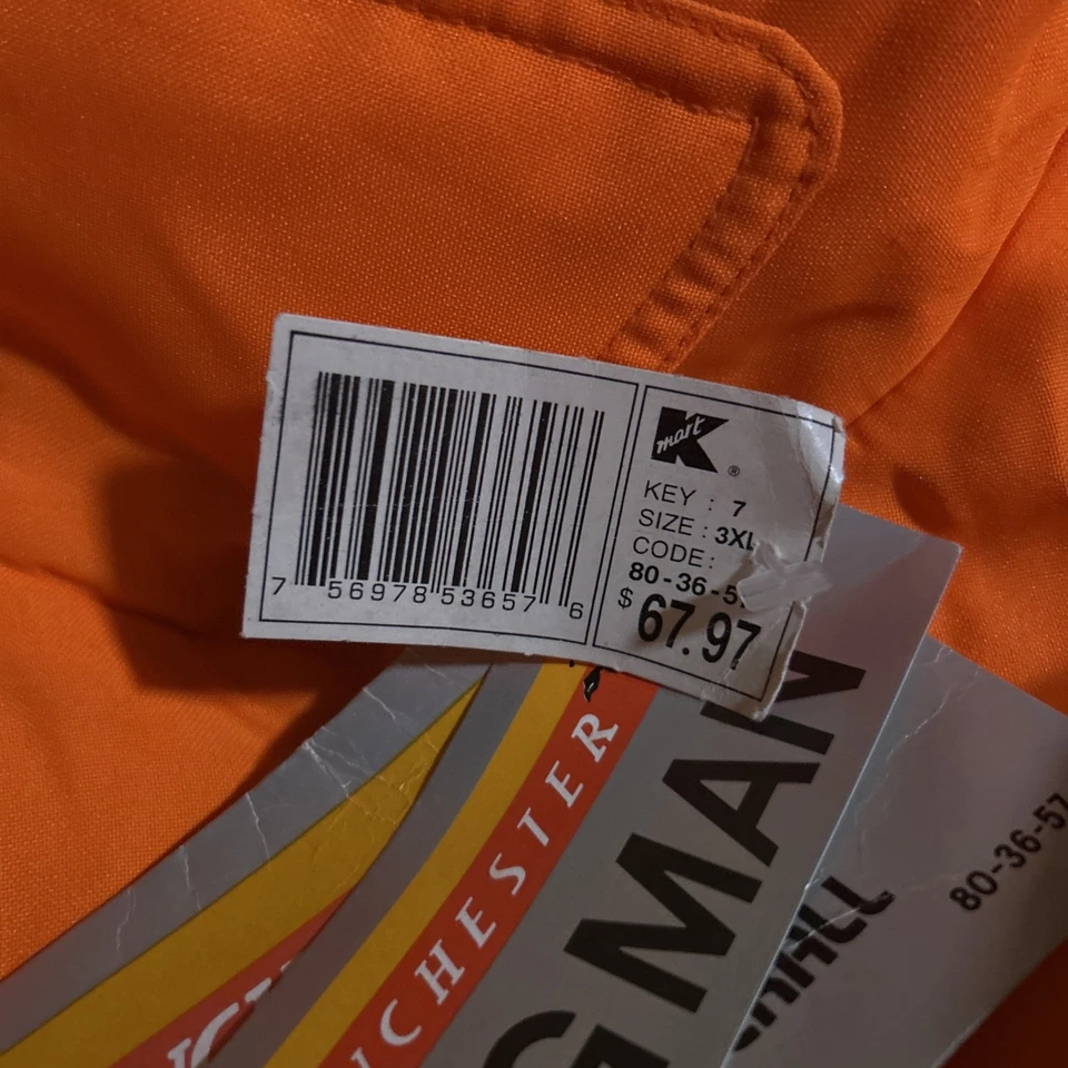 NEW Vintage WINCHESTER Orange Hunting Suit Hooded Coveralls Insulated Men’s 3XL - Image 4 of 4