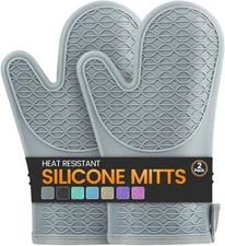 Silicone Oven Mitts, Heat Resistant 2PCS Oven Mitts