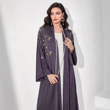 Muslim Women Abaya Dubai Kaftan Long Dress Kimono Open Cardigan Turkey Arab Gown