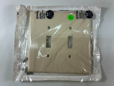 Wall Plate Toggle-Switch JUMBO 2-Gang  LIGHT ALMOND Standard w/Screws Leviton