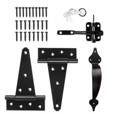 Wooden Gate Hardware Set Kit with Self-Locking Gate Latch, 2 Pack 6in T-Starp...