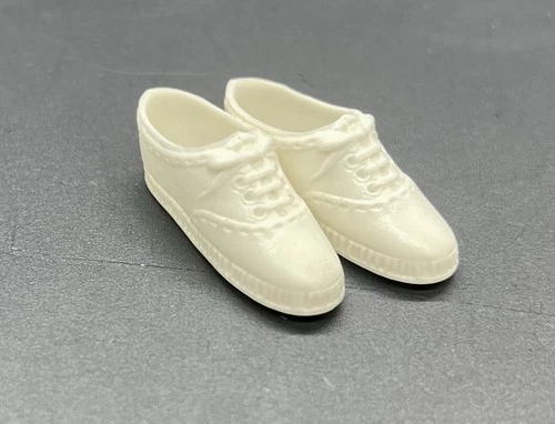 Barbie Francie Doll Shoes White Oxford Lace Up Tennis Japan 1960s Vintage