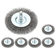 3 Inch Wire Wheel Brush - 6 Pcs - Carbon Steel Crimping(0.012") - 1/4" Hex Shank