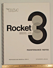 1969 BSA Rocket 3 Model A75 Maintenance notes engine and frame No. A75R-101 #233