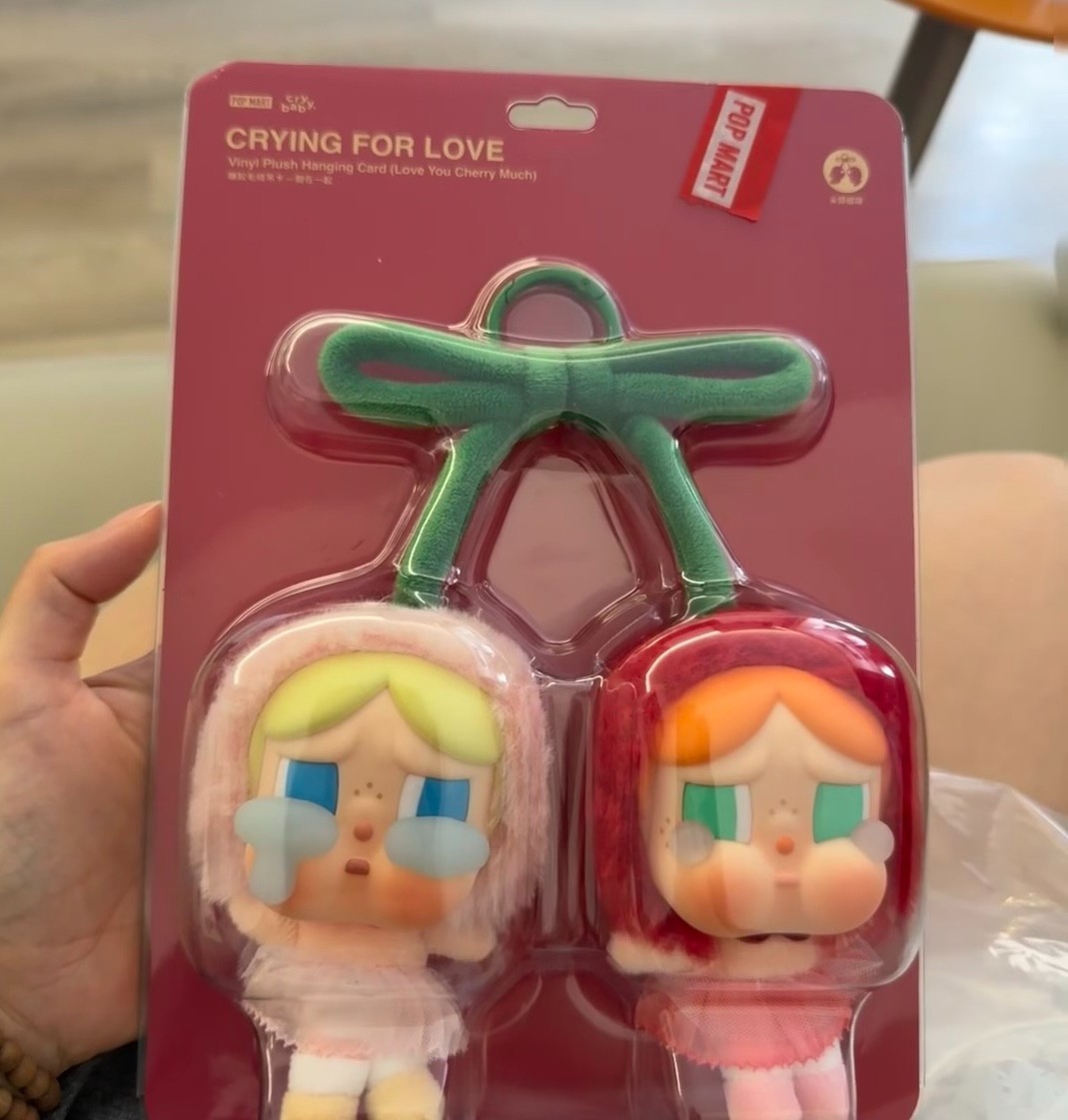 POP MART CRYBABY Crying For Love Plush Pendant Love You Cherry