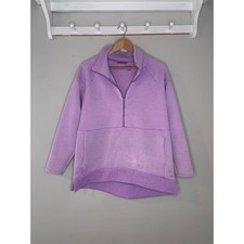 LL Bean Quilted Quarter Zip Pullover Cozy Casual Everyday Fall Size L