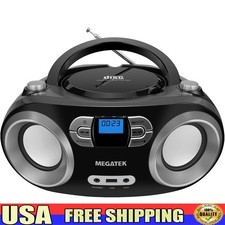 Portable CD Player Bluetooth FM Radio USB AUX Headphone Jack Stereo Sound