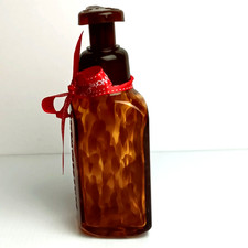 Bath  Body Works Soap Dispenser Glass TORTOISE Brown Holds 10 oz Foam Soap New