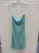 Lillie Rubin Vintage Silk Embellished Beaded Evening Cocktail Party Dress M Med