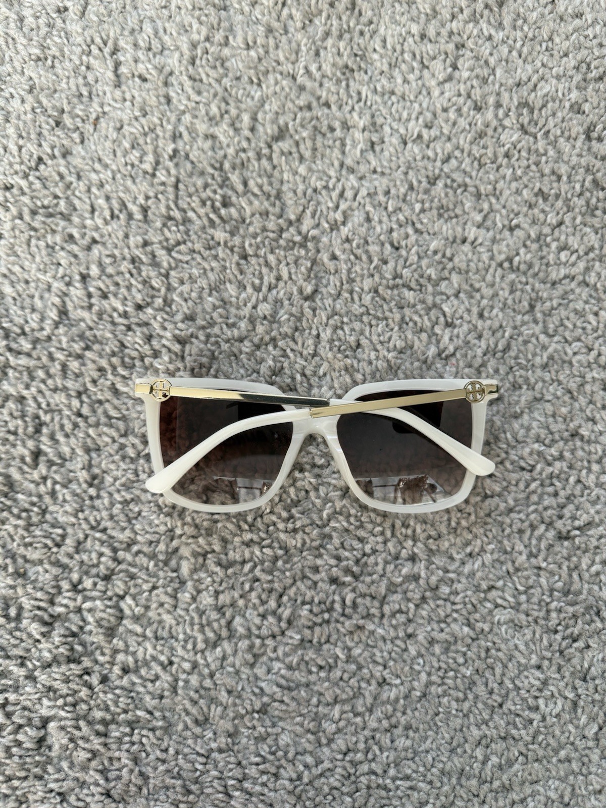 Tory Burch Women's Solid Ivory Angular Square Sun… - image 1