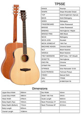 Gitarre von Tanglewood, Dreadnought, Modell Nr. TP5SE, Electro Acoustic, UVP 599£
