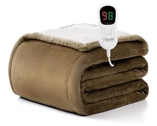 Homemate Heated Blanket Electric Throw - 50 X60 Heating Blanket Throw Brown New