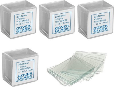 High Clarity 400 Stück Optik Mikroskop Abdeckgläser, 22 mm x 22 mm versiegelte Packung